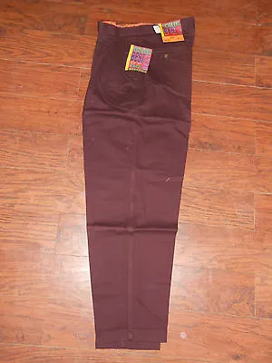Mens 80s Vintage Cotler Best 31x32 Maroon Dark Red Dress Pants Parachute Jeans! • $199.99