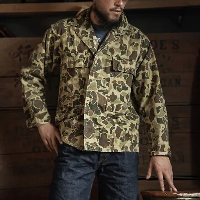 Bronson Army M-43 Camouflage Jacket Autumn 10oz Herringbone Military Uniform • $95.88