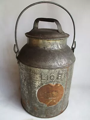 Antique Metal Milk Can Vtg Farm Milk Can Country Can Bail Handle Shabby • $28.95