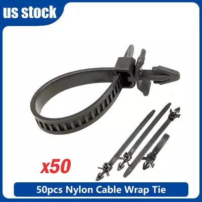 50Pcs Universal Automotive Cable Strap Push Mount Wire Tie Retainer Clip Clamp • $7.89