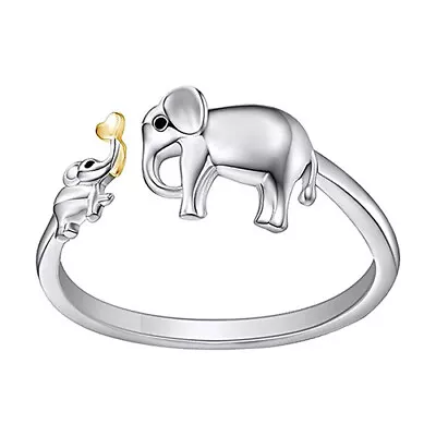 Mother Daughter Adjustable Elephant Ring 925 Sterling Silver • $29.63