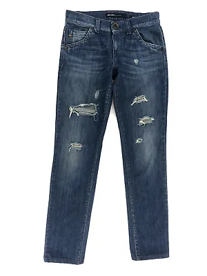 Miss Sixty High Binky Slim Straight Leg Jeans Womens Size 27 Destroyed W28” L31” • $10.49