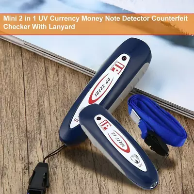 Portable Mini 2 In 1 UV Currency Money Note Detector Counterfeit Checker With La • $12.69