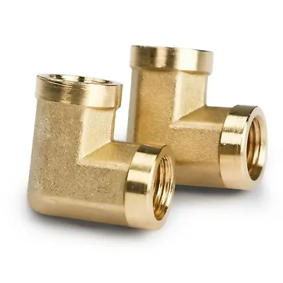 U.S. Solid 90 Degree Elbow Brass Fitting NPT 1/8  Female X 1/8  Female 2pcs • $9.39