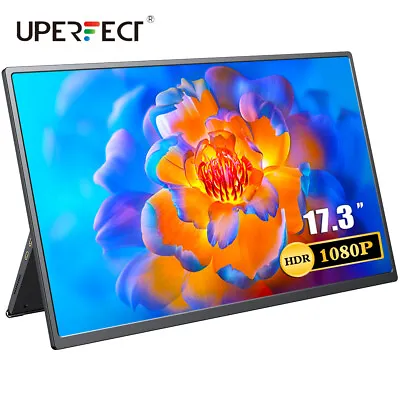 UPERFECT FHD Portable Monitor 17.3'' FHD IPS 1920x1080P USB C Monitor For Phone • £199.99