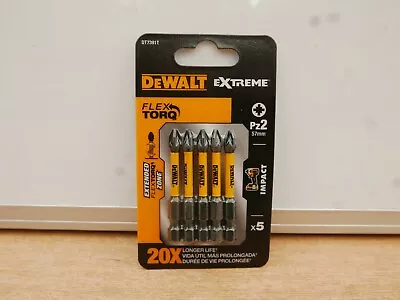 £6.89 • Buy Dewalt Extreme Dt7391t 5 X Pz2 X 57mm Flextorq High Impact Screwdriver Bits