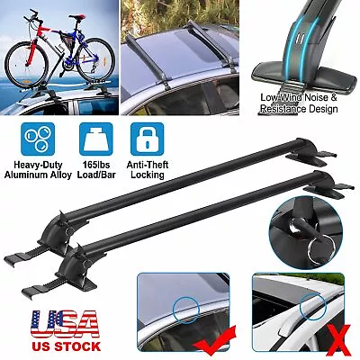 Universal Car Top Roof Rack Cross Bar 43.3  Luggage Carrier Aluminum W/ Lock • $48.99