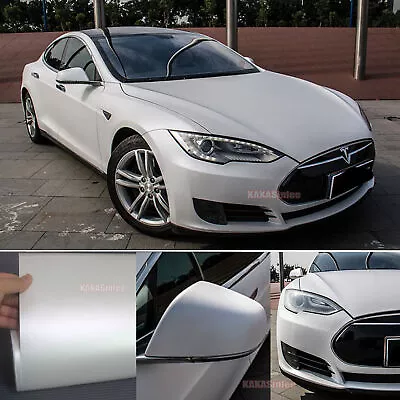 White Chameleon Full Car Vinyl Wrap Smooth Matte Chrome Sticker Strips Decal US • $327.98