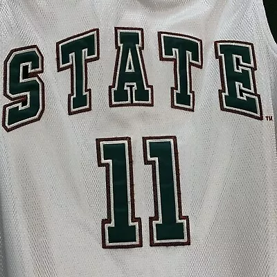 Michigan State University Jersey Sz M White W Green Embroidery “STATE 11” MSU • $23.95