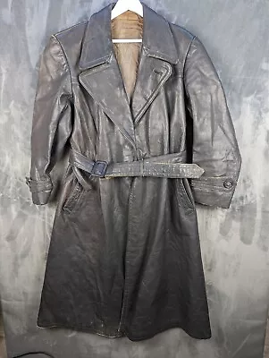 £124.49 • Buy WW2 German Officer Leather Trench Coat W JAURIS KG HANNOVER
