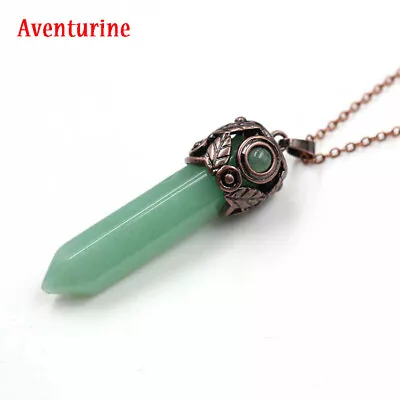 $3.42 • Buy Natural Hexagon Stone Pendant Quartz Crystal Healing Chakra Pendulum Pendant