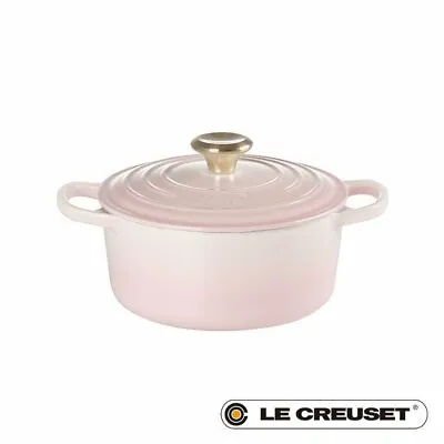 [Genuine] Le Creuset Signature Cocotte Rondo Gas / IH 18cm Shel Pink Gold Knob  • £350.67