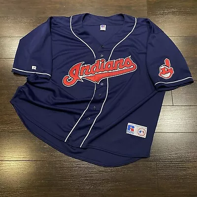 Vintage 90’s Russell Athletic Cleveland Indians Jersey Mens Size 2XL Stitched • $68.49