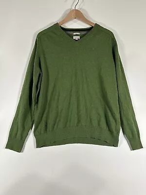 Nordstrom 1901 Mens Sz XL 100% Cashmere Green Pullover V-Neck Sweater • $24.77