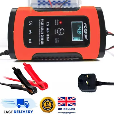 Intelligent 12V Motorcycle Motorbike Car Battery Charger Automatic Smart Trickle • £16.90