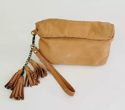 Miss Albright Gierto Suede Poucho Wristlet Bag Wallet 100% Natural Cow Leather  • $18
