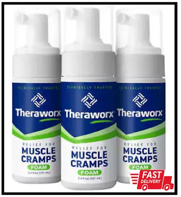 3 PACK Theraworx Non Greasy Fast Acting Muscle Cramp  Spasms Natural  Relief • $29.55