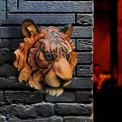 Animal Heads Wall Wall Decor Sculpture Head Gift Animal Resin Statues Tiger • $35.23