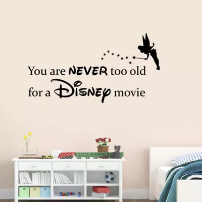 Walt Disney Movie Quote Wall Sticker Tinkerbell Vinyl Decal Art Kids Decor Q39 • $29.99