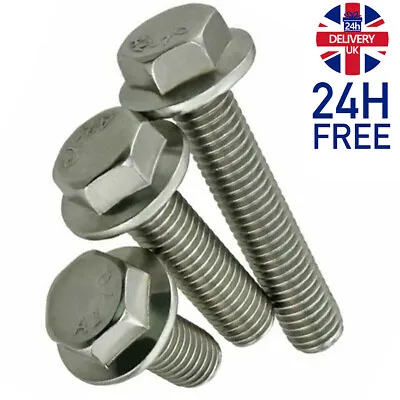 £2.77 • Buy Flanged Hexagon Head Bolts Flange Hex Screws A2 Stainless Steel M5 M6 M8 M10 M12