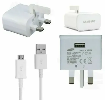 Samsung Charger  & Micro-USB CABLE FOR Galaxy S7 S6 S4 J3 J5 A5 • £2.99