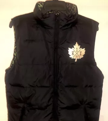 K1X Padded Vest Sleeveless Jacket Men Black Green Canada Leo Print Leopard M • $25