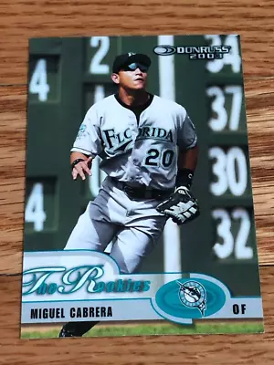 Miguel Cabrera 2003 Donruss  The Rookies  Rookie Card RC #7 - Marlins Tigers QTY • $5.95