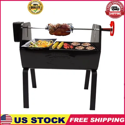$73.14 • Buy Rotisserie BBQ Grill Charcoal Stoves Griddle Portable Meat Cooker Smoker Picnic