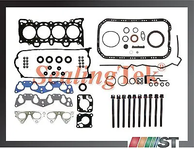 Fit 92-95 Honda D15Z1 D16Z6 SOHC VTEC Engine Full Gasket Set W/ Head Bolts Kit • $68.98