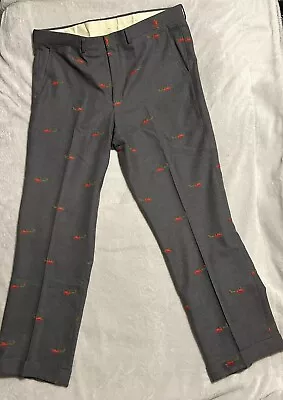 Kountz & Rider Wool Flat Front Dress Pants Holliday Christmas Sleigh Ride Men 38 • $98