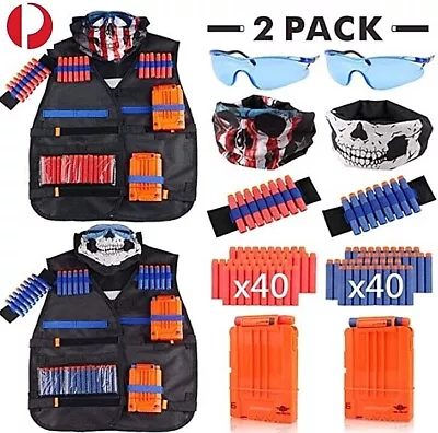 $36.80 • Buy 2 Sets Tactical Vest Accessories Kit  For Elite Dart Nerf Guns Vest Suit Bullets