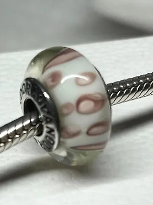 Retired Pandora Pink Purple Leopard Murano Bead 925 Sterling Silver Exc • £17.50