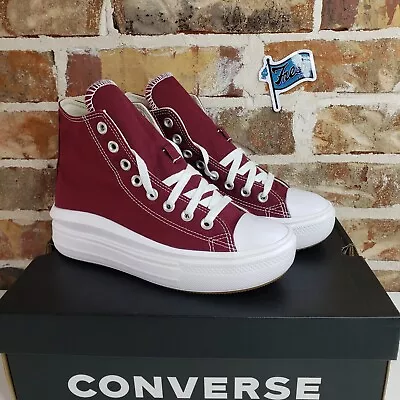 $79.97 • Buy Converse CTAS Move Hi Platform Sneakers Womens SZ 8 Dark Beetroot Burgundy NIB!