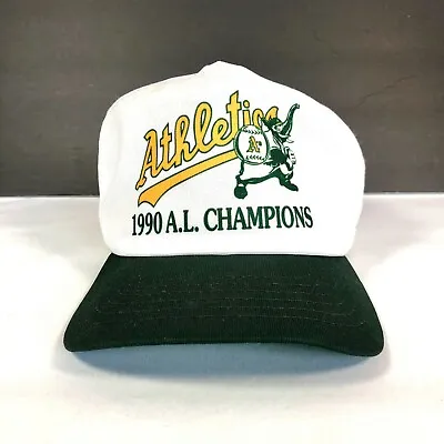 Vintage 1990 AL Champions Oakland Athletics A's High Crown Snapback Cap New Era • $35