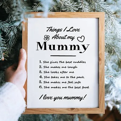Mummy Wall Print Gift From Daughter Son Christmas Birthday Gifts For Mummy Mum • £2.99