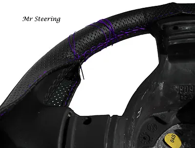 For Vauxhall Vectra B Real Perforated Leather Steering Wheel Cover Purple Stitch • $35.34