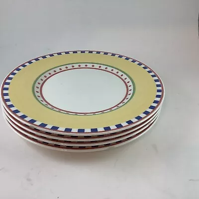 Villeroy & Boch Twist BEA 4 Salad Dessert Plates Fine Bone China HTF Bright 1213 • $44.99