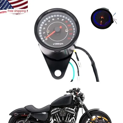 Motorcycle 0-13000RPM Speed Tachometer Gauge For Cafe Racers Chopper Bobber Blak • $18.19