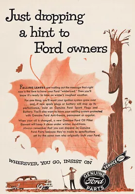 1954 Ford: Just Dropping Hint To Ford Owners Vintage Print Ad • $6.75