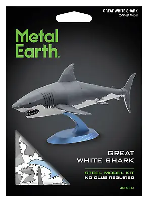Fascinations Metal Earth GREAT WHITE SHARK 3D Steel Laser Cut Model Kit ME1008 • $14.95