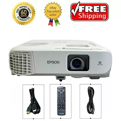 Epson PowerLite 980W 3LCD Projector 3800 ANSI H866A HDMI 1080p W/Bundle • $323