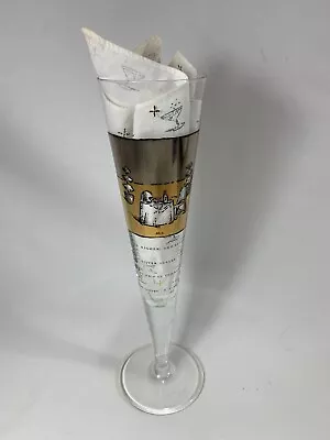 Ritzenhoff Champagne Flute W/Napkin Michael Graves Signed On Napkins And Flute • $18