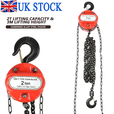 1/2Ton Chain Puller Block And Tackle Fall Chain Lift Hoist Hand Tools 3 M Chain • £32.49