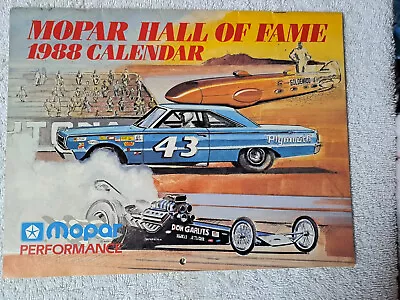 1988 Mopar Performance Hall Of Fame Wall Calendar • $9.99