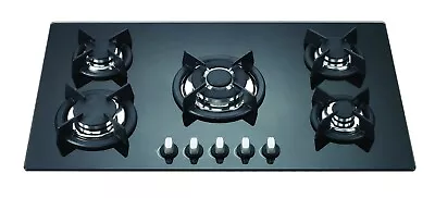 $350 • Buy 86cm BLACK GLASS 5 BURNER GAS COOKTOP - BRAND-NEW IN BOX - LPG JETS INCLUDED