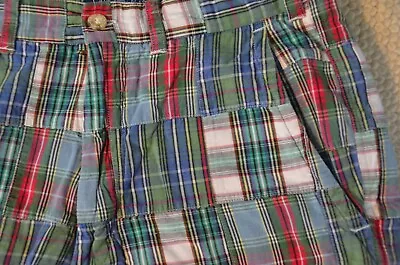 Men's 30 Cape Madras Patchwork Multicolor Plaid Shorts • $8.50