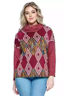 Tribal Print Cowl Neck Sweater • $18
