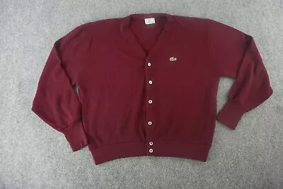 Lacoste Izod Sweater Mens XL Red Vintage Cardigan Made In USA V Neck • $24.50