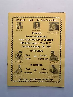 Mike Tyson Vs Jesse Ferguson 1986 Official Program; Tyson’s 18th Fight & 18th KO • $400