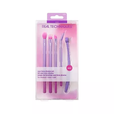 Real-Techniques Eye Love Drama Makeup Brush Kit- 5pc Forshadow/liner/lash #4262 • $9.25